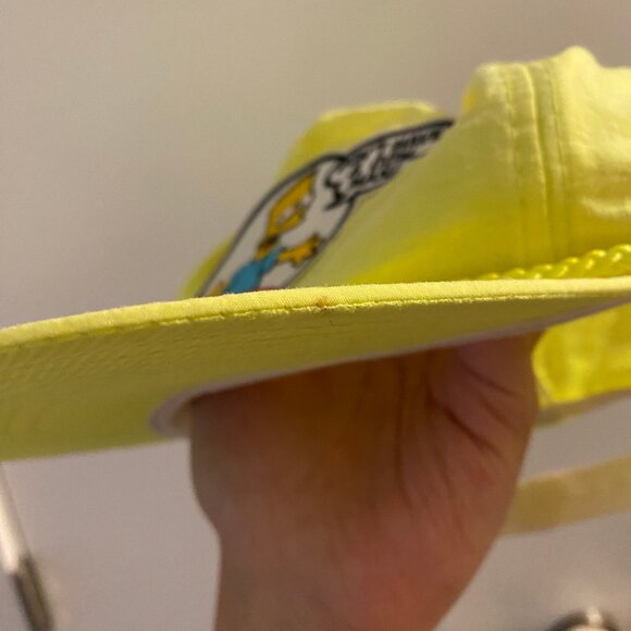 vintage 1990 bart simpson embroidered patch neon snapback cap - Picture 3 of 12